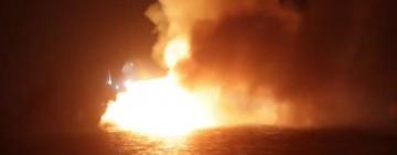 В Киеве сгорела 20-метровая яхта, на борту находились люди