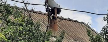 В селе Болградского района  от удара молнии загорелся дом