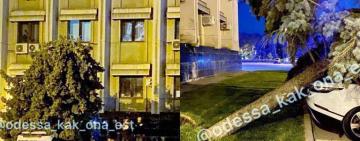 Мгновенная карма: в Одессе  ель упала на Range Rover, который припарковали с нарушениями