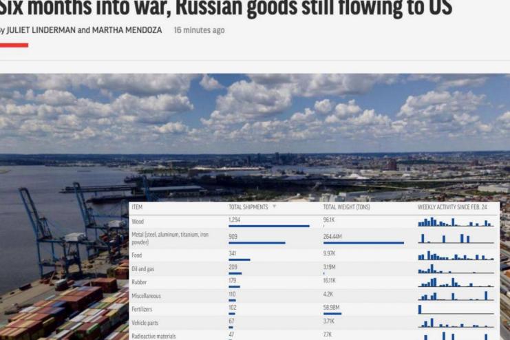 Торгівля зі США дає росії понад $1 млрд на місяць, незважаючи на санкції