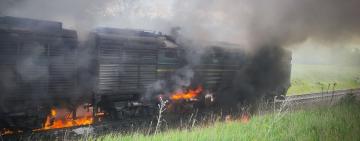 В селі Новоселівка горів тепловоз