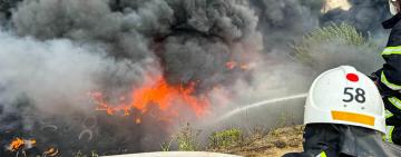 На Одещині вогнеборці Нацгвардії та ДСНС ліквідували масштабну пожежу 
