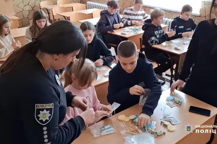 На Одещині поліцейські разом з юними волонтерами виготовили смачні торбинки для колег