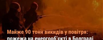 Майже 90 тонн викидів у повітря: пожежа на енергооб’єкті в Болграді спричинила екологічні збитки