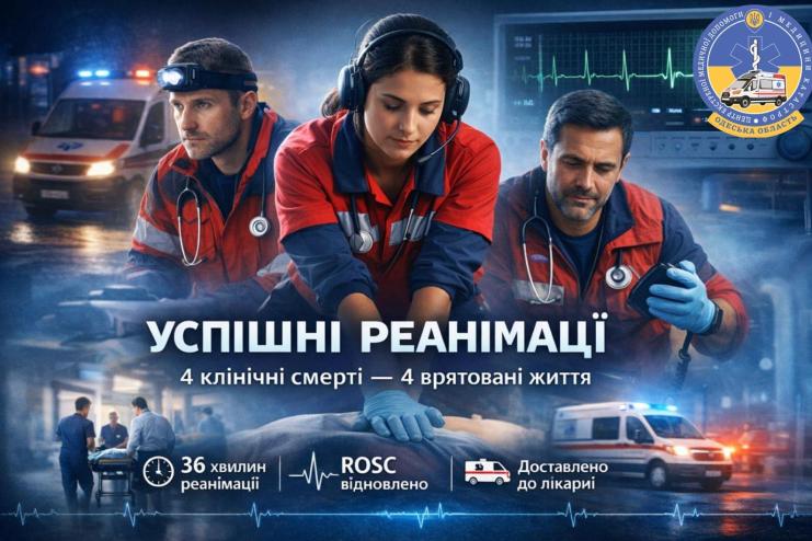 За грудень екстрені медики врятували чотири життя після клінічної смерті